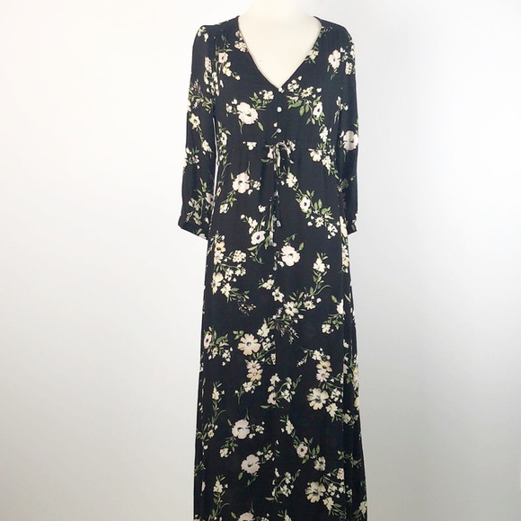 Lovestictch Maxi Dress Black 3/4 Sleeve Small - Picture 2 of 7
